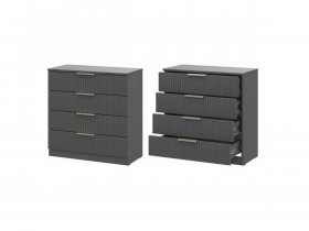 Комод 4 ящика (МДФ) Эккервуд (графит) в Восходе - voskhod.mebel-nsk.ru | фото