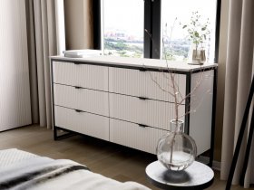 Комод 6 ящиков Нора (персидский жемчуг) в Восходе - voskhod.mebel-nsk.ru | фото
