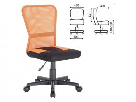 Кресло компактное BRABIX Smart MG-313, без подлокотников, комбинированное, черное/оранжевое в Восходе - voskhod.mebel-nsk.ru | фото