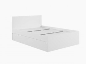Кровать двуспальная с ящиками 1,4м Мадера-М1400 (белый) в Восходе - voskhod.mebel-nsk.ru | фото