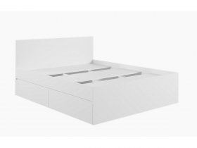 Кровать двуспальная с ящиками 1,6м Мадера-М1600 (белый) в Восходе - voskhod.mebel-nsk.ru | фото