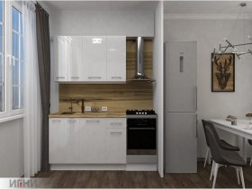 Кухонный гарнитур МДФ Выгодно и точка 1,5 м (белый глянец) в Восходе - voskhod.mebel-nsk.ru | фото