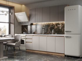 Кухонный гарнитур Ника 2,0 м (коричневый софт/бежевый софт) в Восходе - voskhod.mebel-nsk.ru | фото