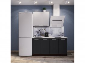 Модульная кухня Классика (белый глянец/черный) в Восходе - voskhod.mebel-nsk.ru | фото