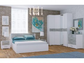 Модульная спальня Бьянка (белый/бетон) в Восходе - voskhod.mebel-nsk.ru | фото