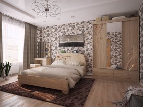 Модульная спальня Виктория-1 (дуб сонома) в Восходе - voskhod.mebel-nsk.ru | фото