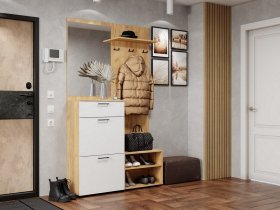 Прихожая Монтана (дуб крафт золотой/белый) в Восходе - voskhod.mebel-nsk.ru | фото