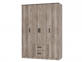 Шкаф четырехстворчатый Титан (дуб смоки) в Восходе - voskhod.mebel-nsk.ru | фото