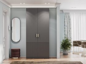 Шкаф двухстворчатый Эккервуд (Нью) (графит) в Восходе - voskhod.mebel-nsk.ru | фото