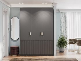 Шкаф трехстворчатый Эккервуд (Нью) (графит) в Восходе - voskhod.mebel-nsk.ru | фото