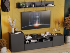 Стенка «Сильвия» (графит серый) в Восходе - voskhod.mebel-nsk.ru | фото
