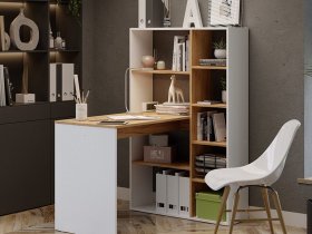 Стол письменный тип 16 (дуб крафт золотой/белый ясень) в Восходе - voskhod.mebel-nsk.ru | фото