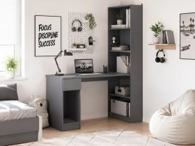 Стол письменный угловой «Лайт» 10.01 (темно-серый) в Восходе - voskhod.mebel-nsk.ru | фото
