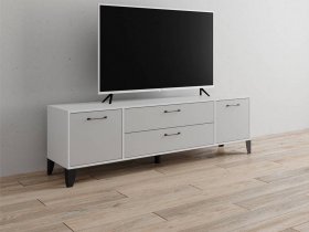 Тумба под ТВ Парус-13 (белый/серый камень) в Восходе - voskhod.mebel-nsk.ru | фото