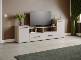 Тумба под ТВ Парус-2 (дуб крафт серый/кашемир) в Восходе - voskhod.mebel-nsk.ru | фото